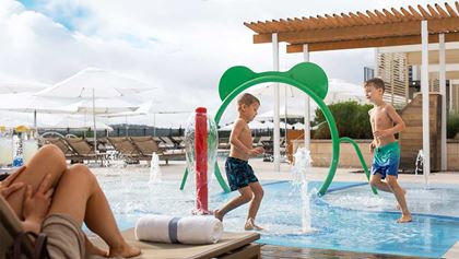 Kids playing in the pool