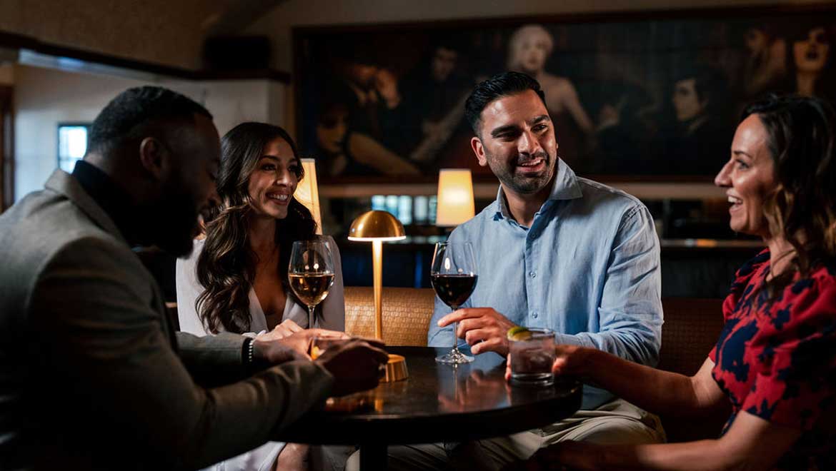 Group of friends having drinks