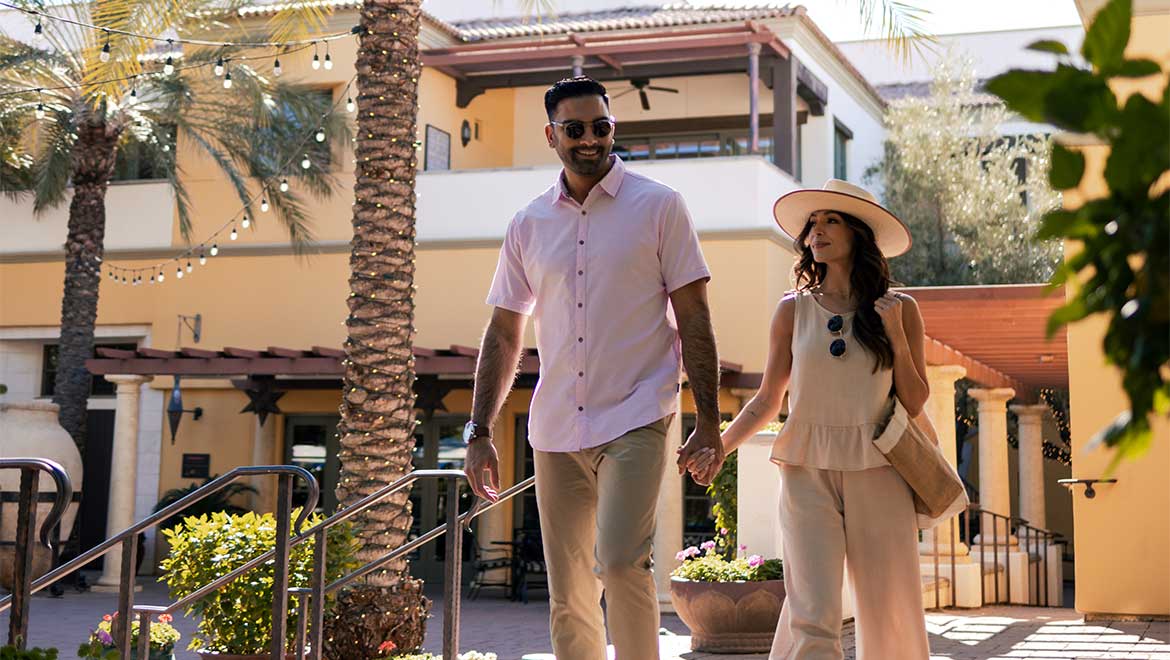 Couple holding hands