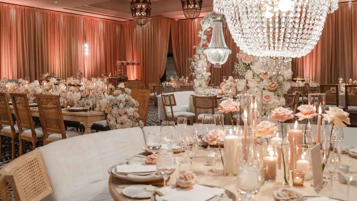 Wedding reception set up