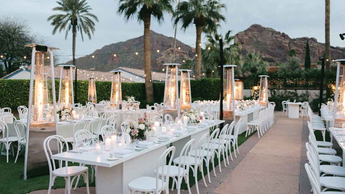 Outdoor wedding reception