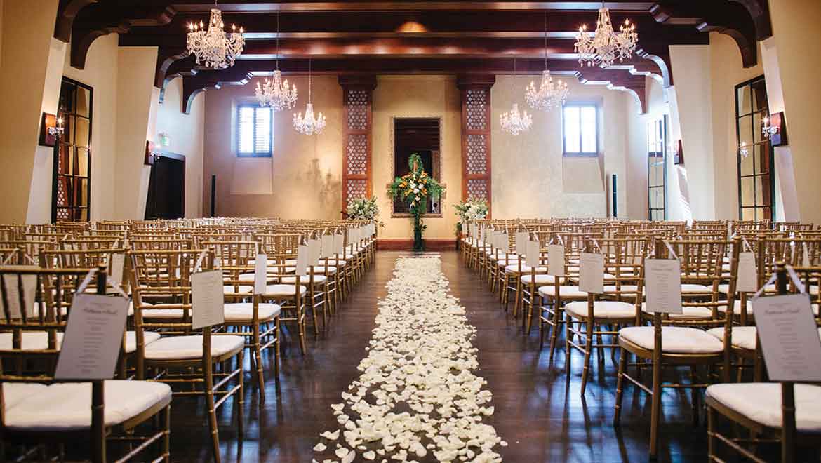 Wedding ceremony set up