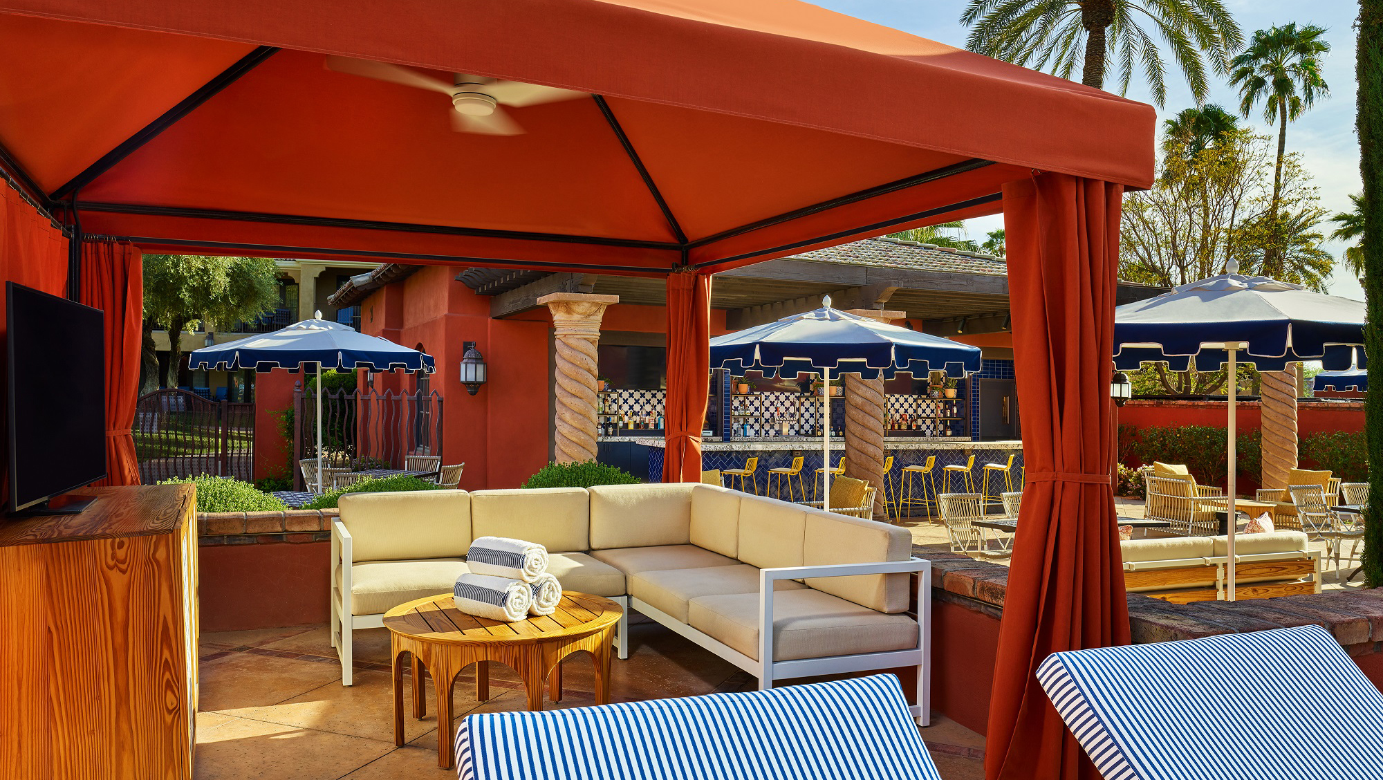 Interior of cabana