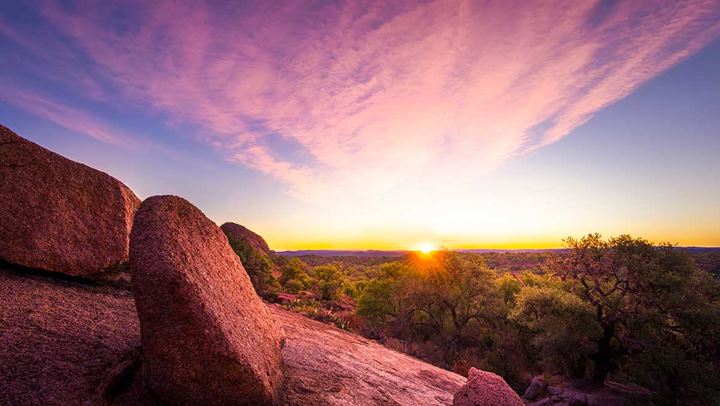 Sunset over valley