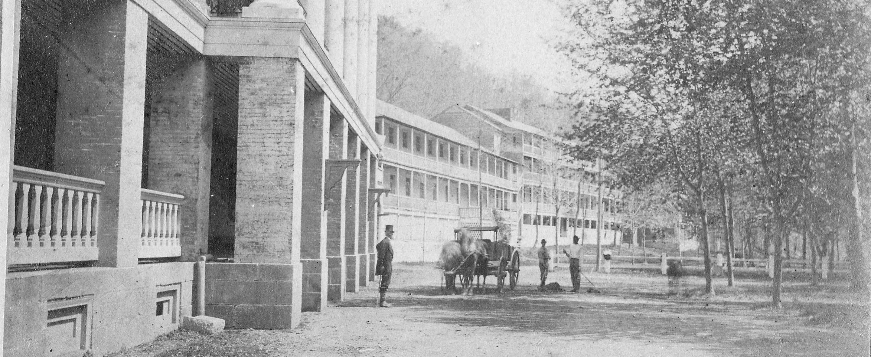 Black and white image of property exterior