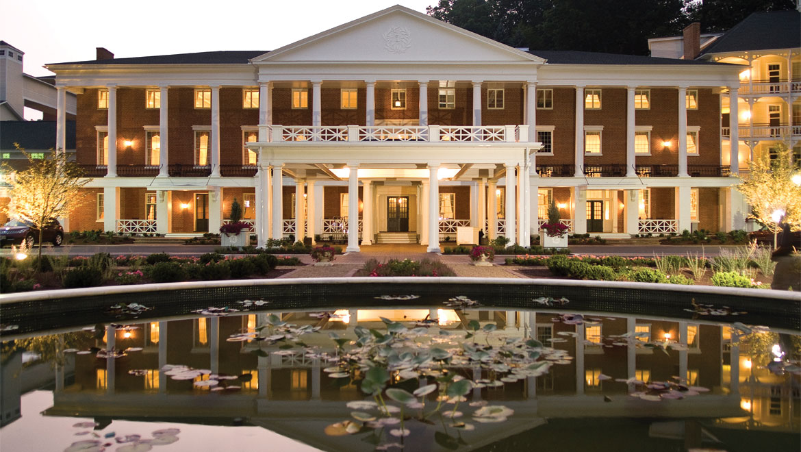 Bedford Springs Resort front exterior during the day 