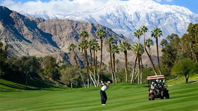 Omni Rancho golf course with view of mountains 