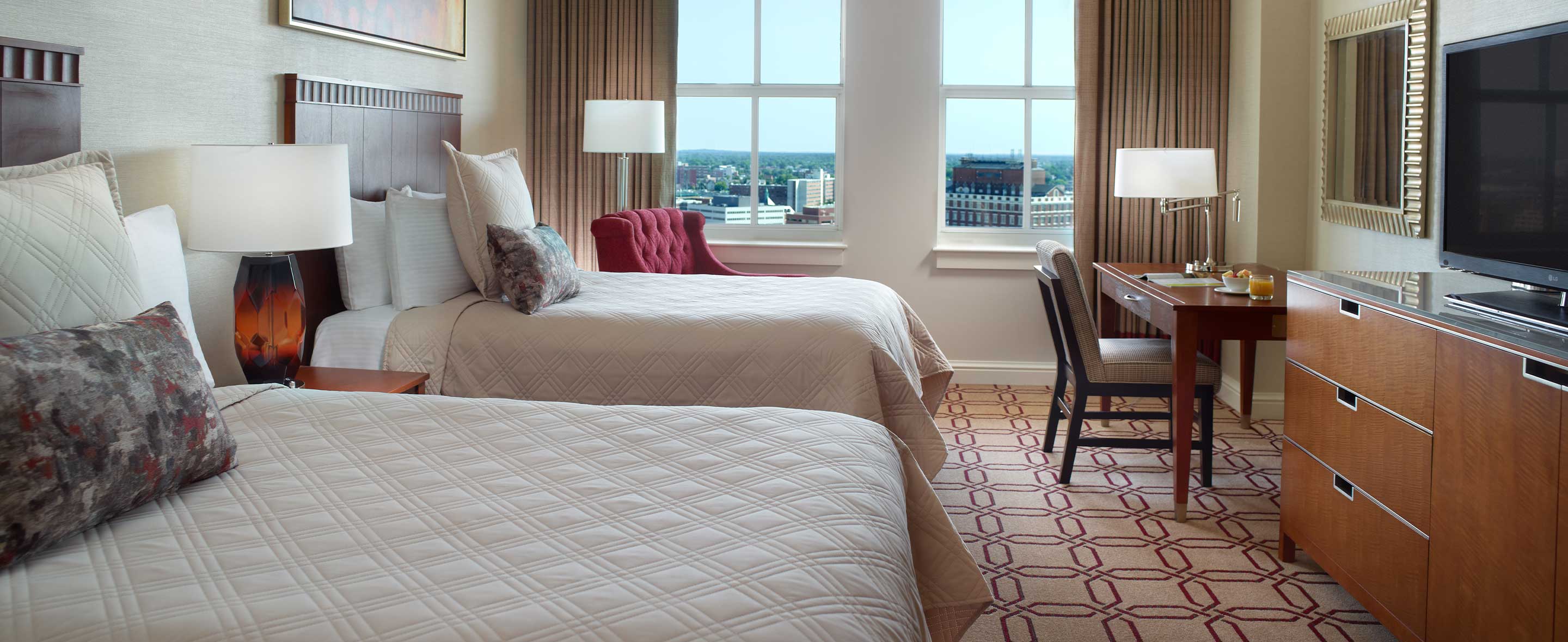 Guest room with two double beds