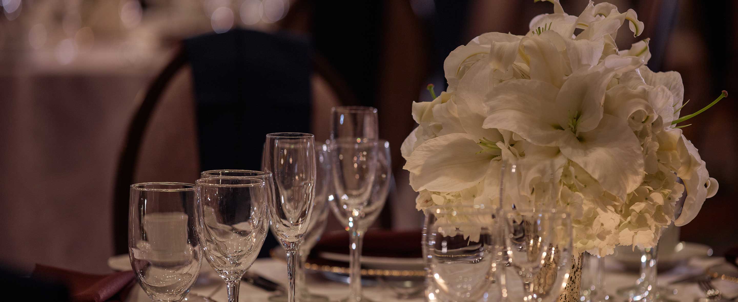 wedding reception table set up