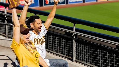 Couple at Padres game