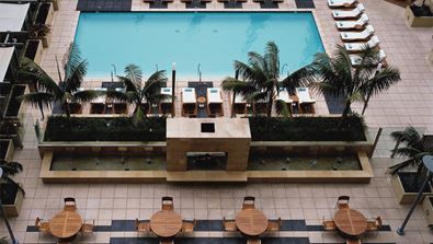 Overhead view of San Diego pool