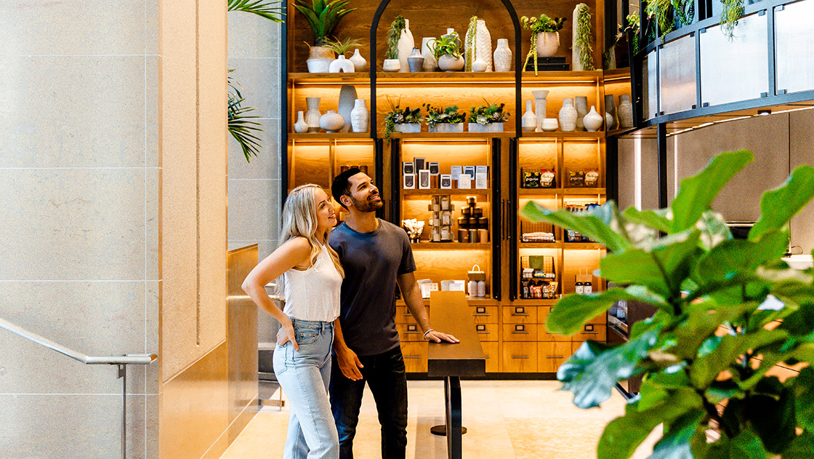 man and woman ordering food