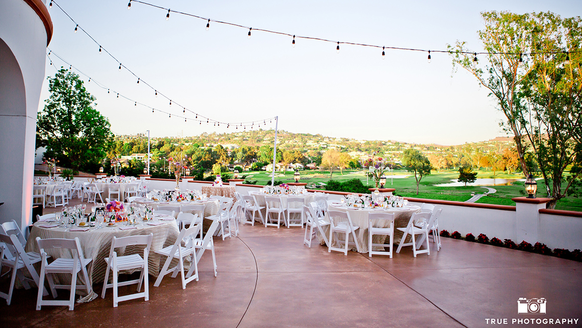 Outdoor wedding reception set up