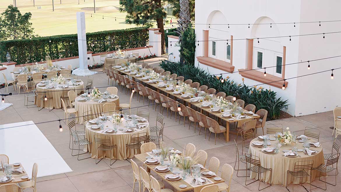 Outdoor terrace space held for meetings