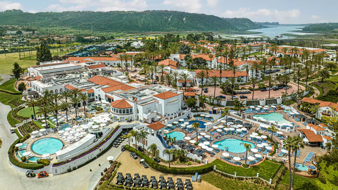Arial shot of the splash pools