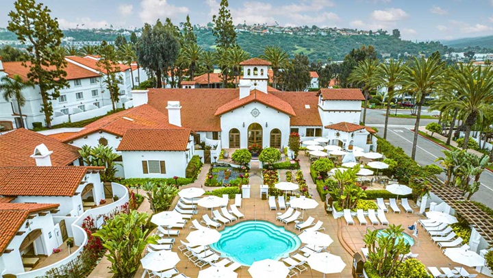 Aerial view of the spa courtyard