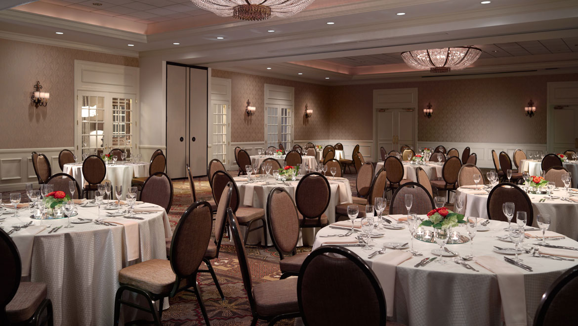 Iberia ballroom table setup La Mansion 