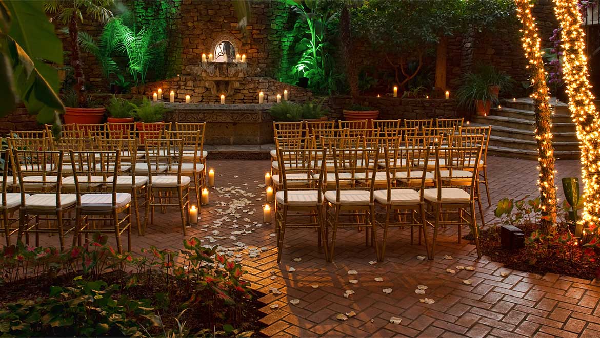 Courtyard wedding ceremony