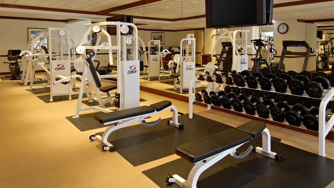 Interior of fitness center.