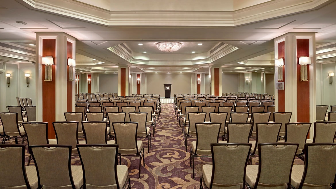 Classroom set up in ballroom