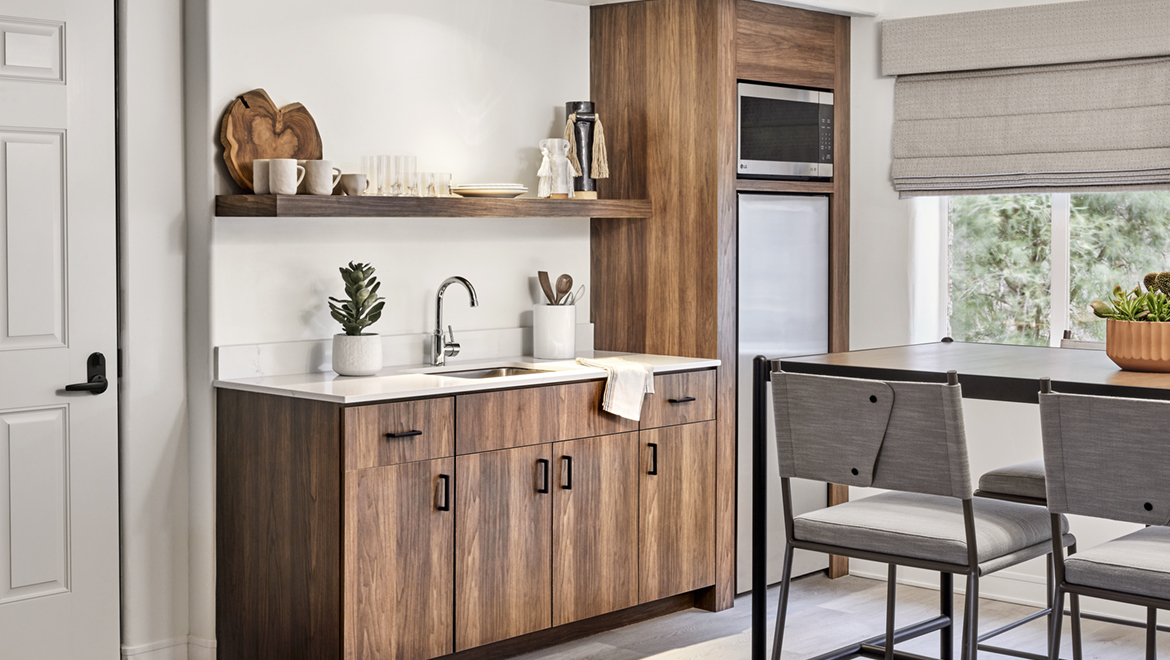 Kitchen area of suite